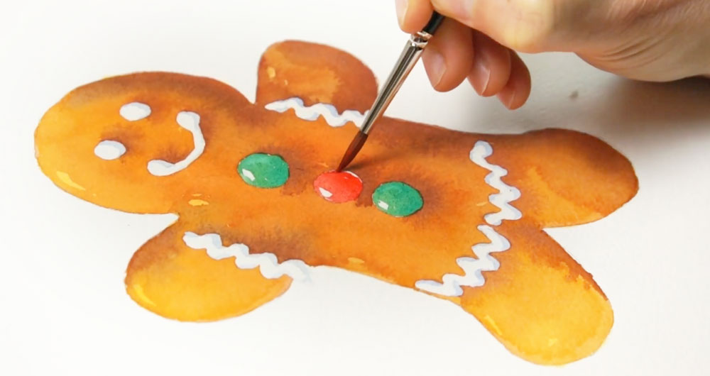 adding details to the gingerbread man