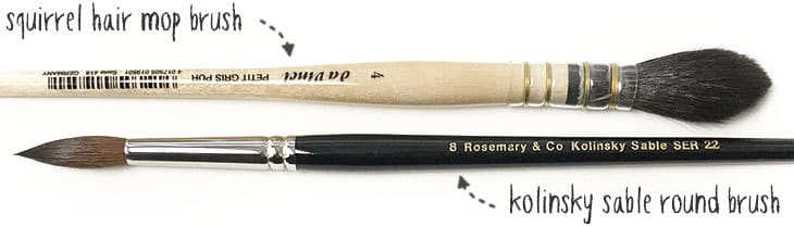 basic-watercolor-brushes natural hair watercolor brushes