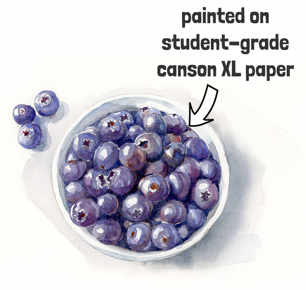 example painting on student grade paper