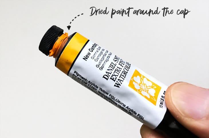 dried-paint-tube dried watercolor tube cap