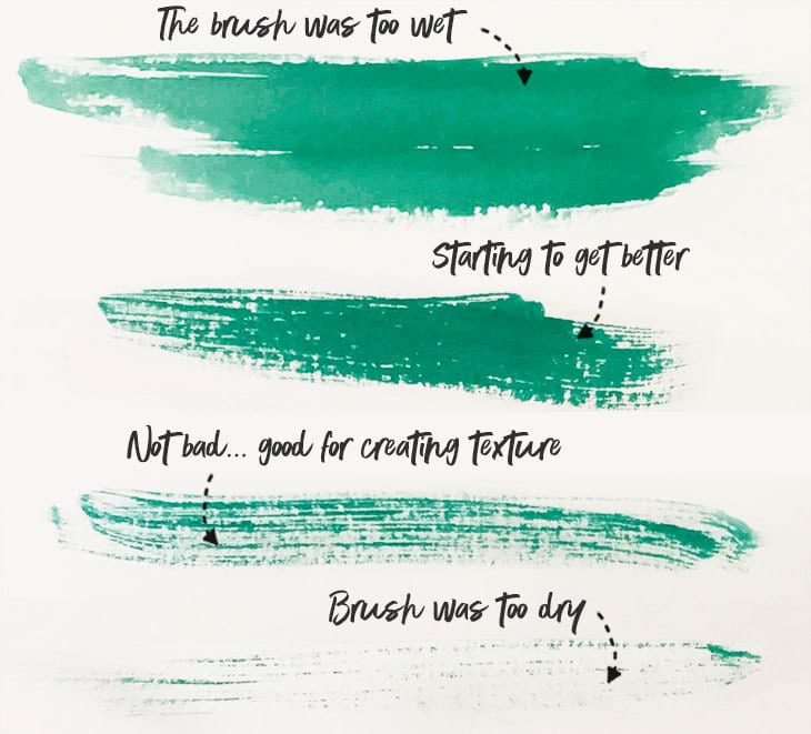 dry-brush-problems dry brush levels of wetness