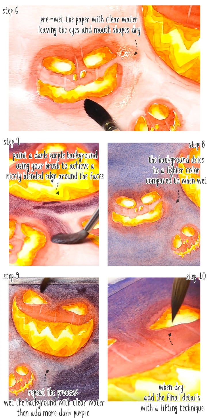 easy-halloween-watercolor-jack-o-lantern-02 easy halloween watercolor jack o lantern stage 02