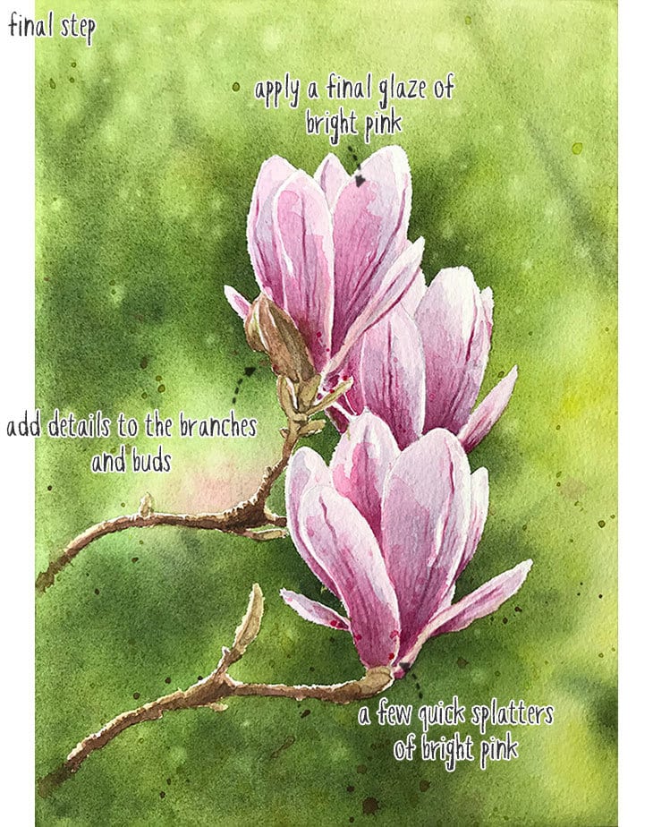 final-step-watercolor-magnolia-painting final step watercolor magnolia painting