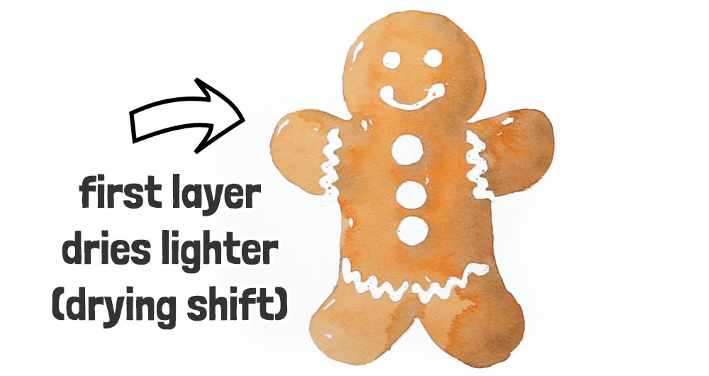 first layer dries lighter