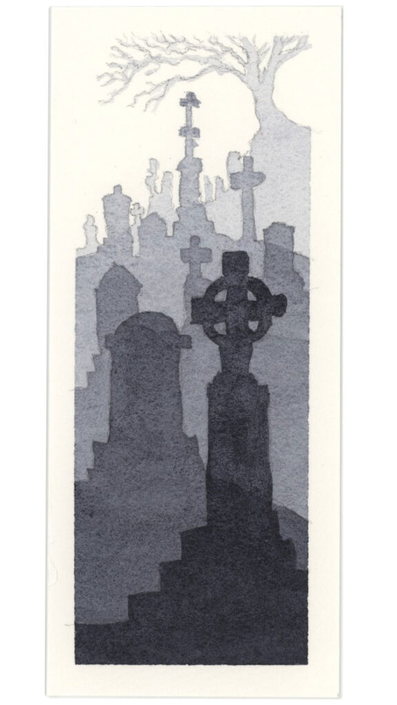 halloween watercolor bookmark no 03