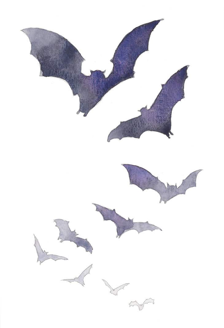 halloween-watercolor-bats halloween watercolor bats