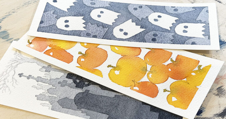 halloween watercolor bookmark ideas