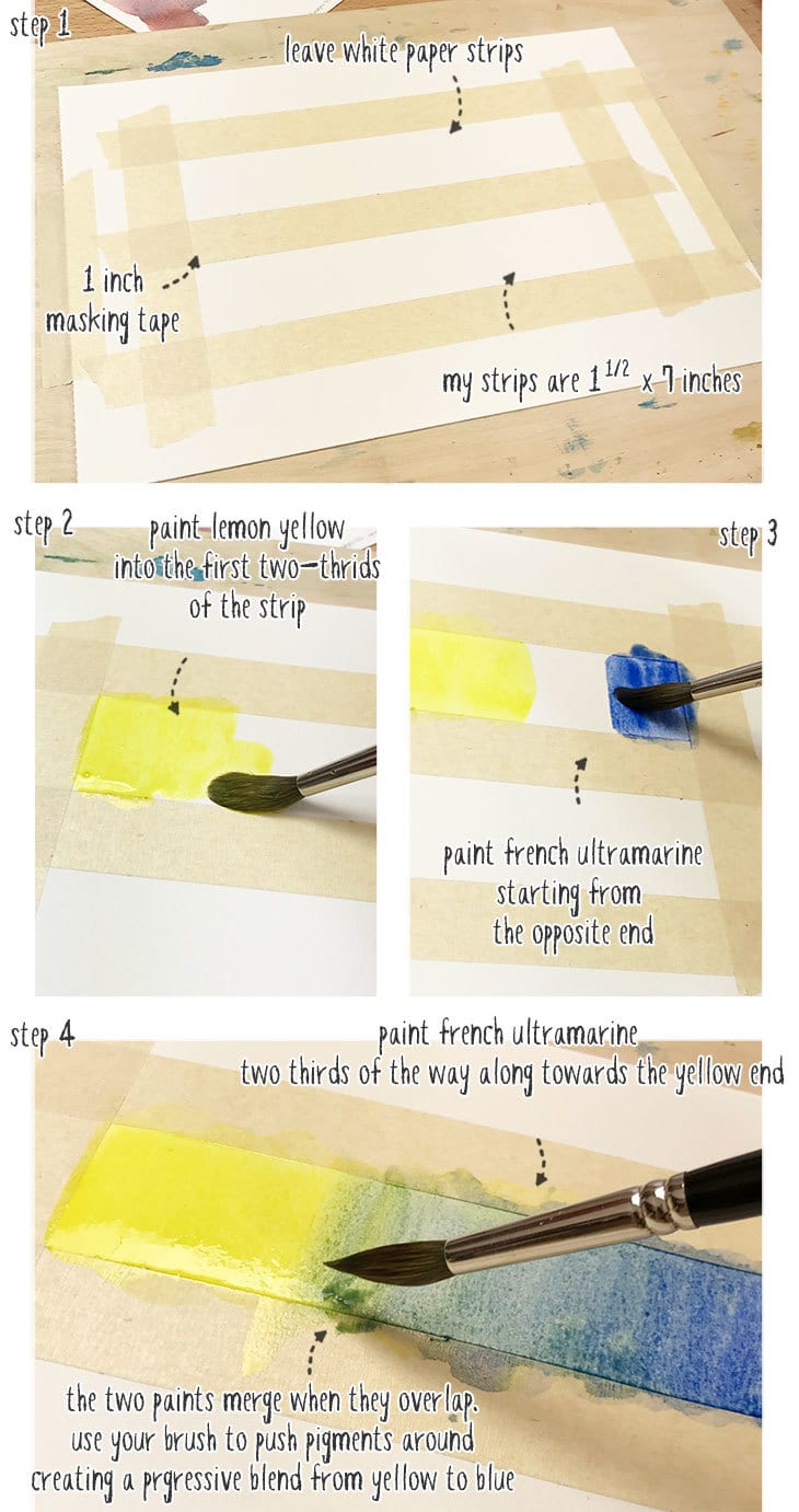 learning-watercolor-mixing-exercise learnign watercolor mixing exercise