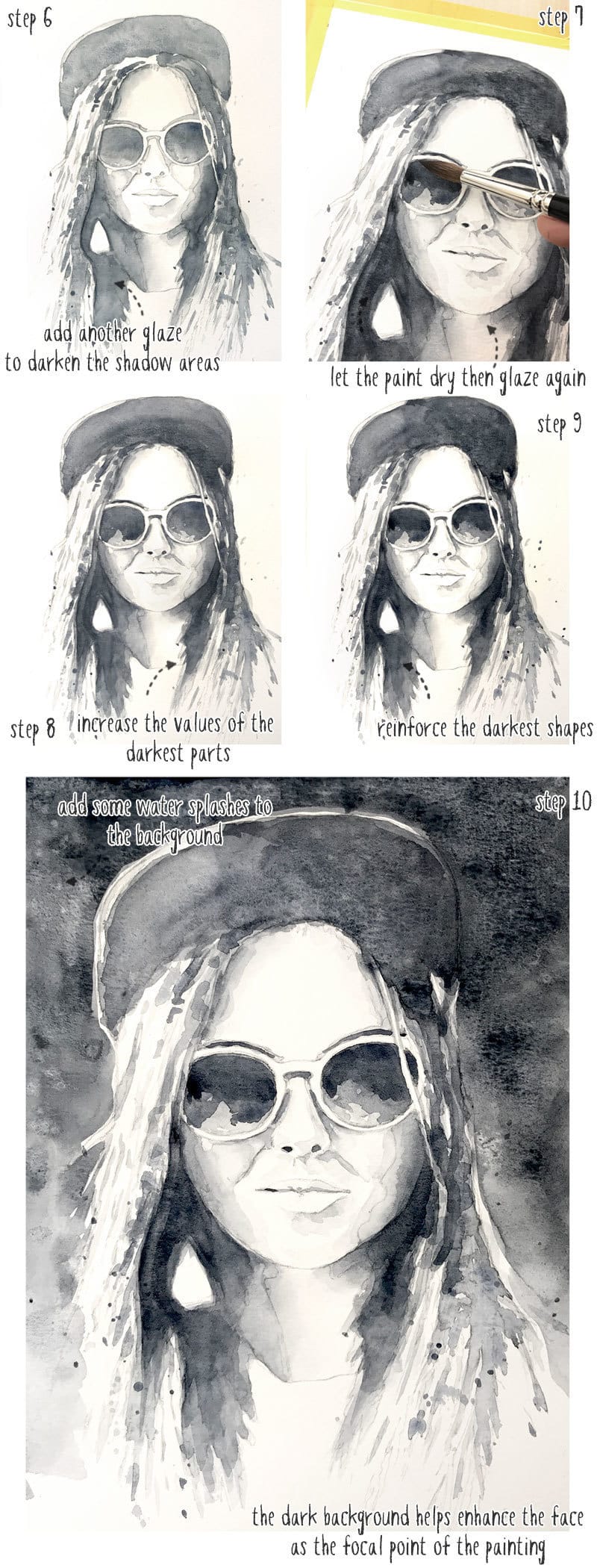 monochrome-watercolor-portrait-tutorial-part-2 monochrome watercolor portrait tutorial part 2