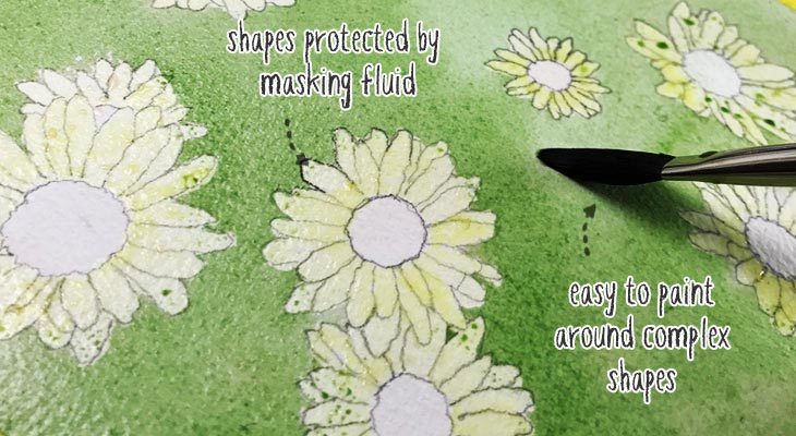 using-masking-fluid example of masking fluid in use