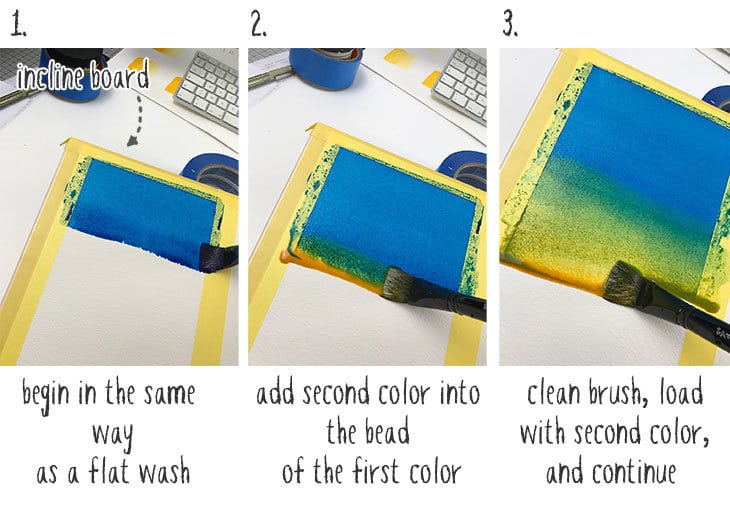 variegated-wash variegated wash painting technique