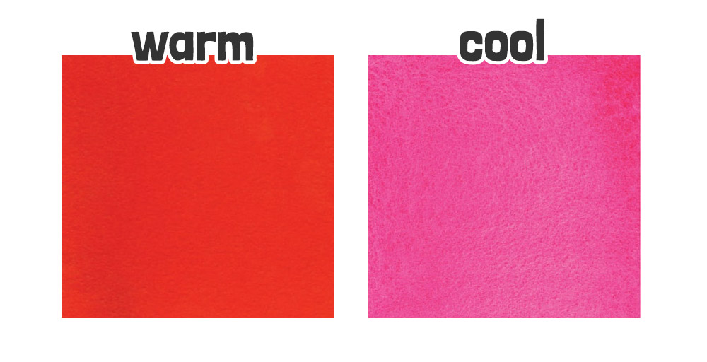 warm vs cool red watercolor