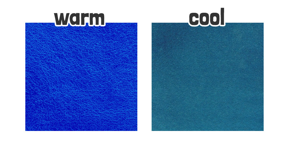 warm vs cool blue watercolor