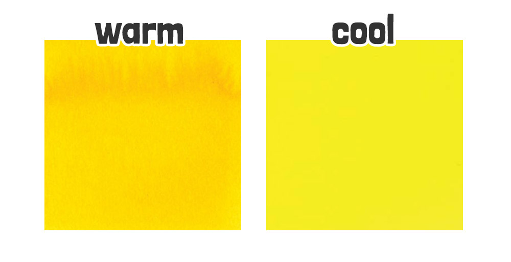 warm vs cool yellow watercolor