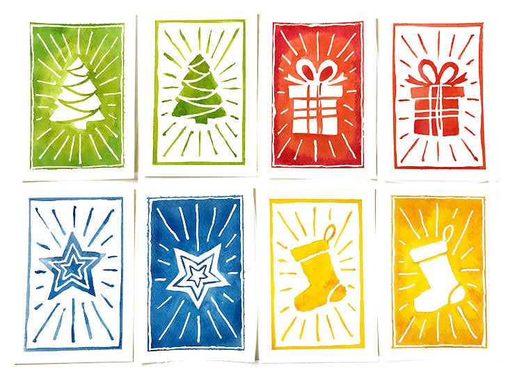 watercolor-chrsitmas-card-designs watercolor christmas card designs