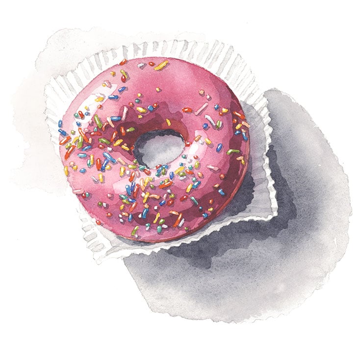 watercolor-donut watercolor donut