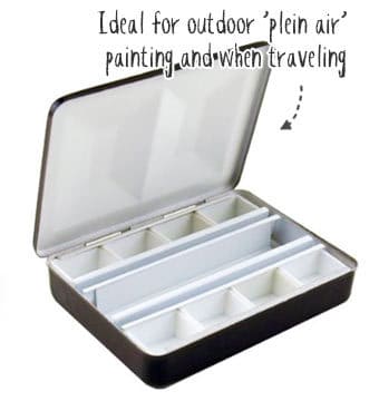 watercolor-travel-palette empty watercolor palette for outdoor painting