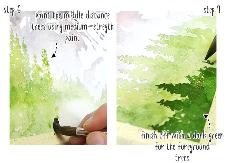 watercolor-winter-mountain-step-by-step-02 winter watercolor mountain step by step stage 02